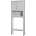 Modern Over-Toilet Storage Cabinet – Double Door Bathroom Organizer (Grey)