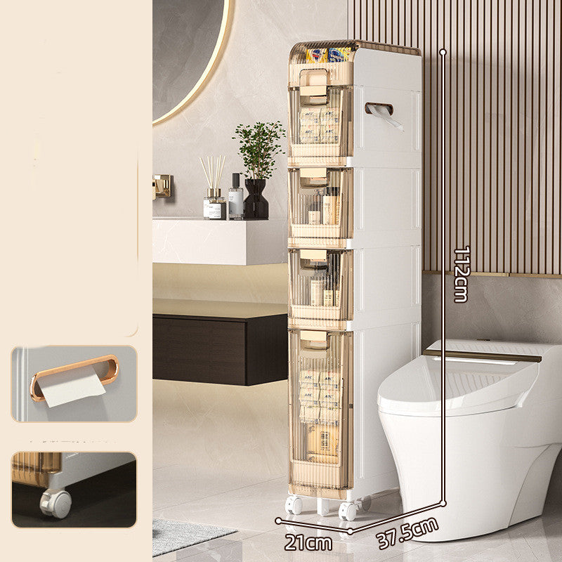 Slim Bathroom Storage Cabinet Pull-Out Drawer Organizer