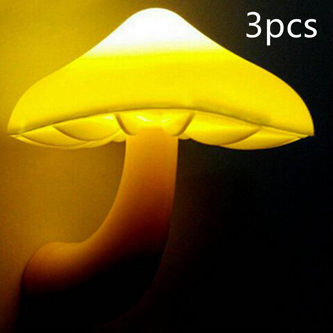 LED Mushroom Night Light – Auto Sensor Plug-in Wall Lamp for Bedroom & Hallway