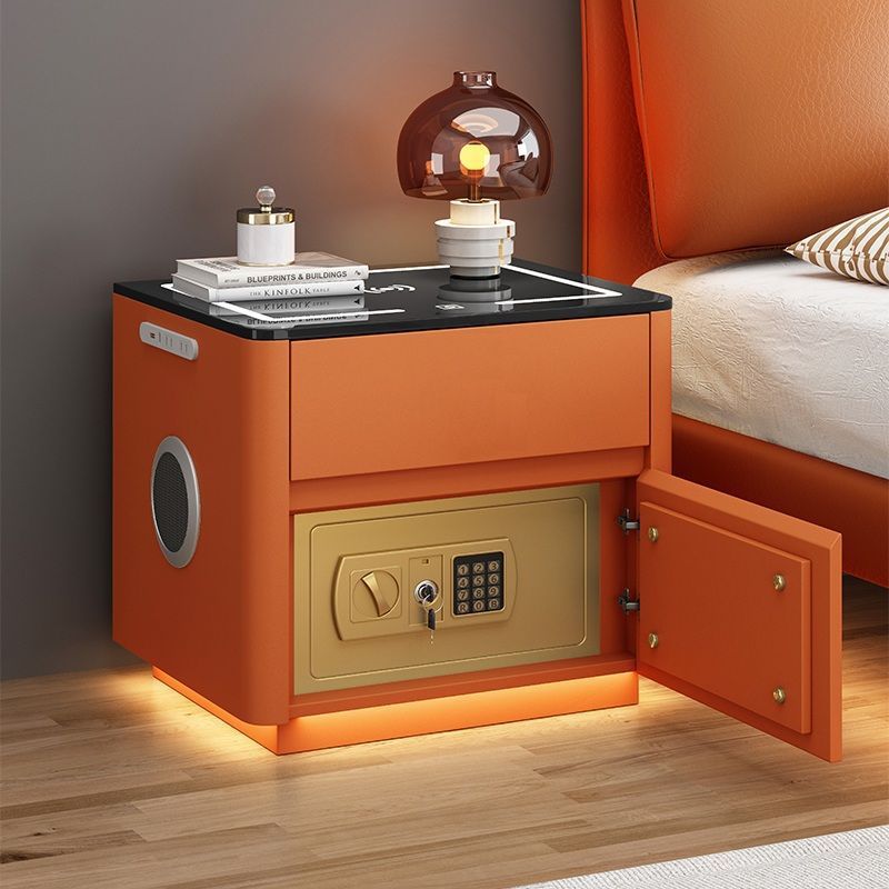 Smart Bedside Table with Safe & Wireless Charging