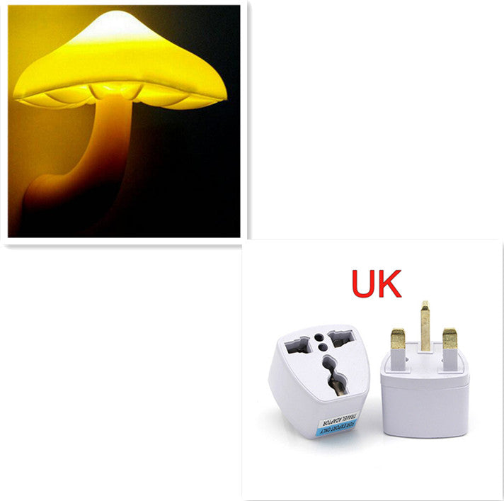 LED Mushroom Night Light – Auto Sensor Plug-in Wall Lamp for Bedroom & Hallway