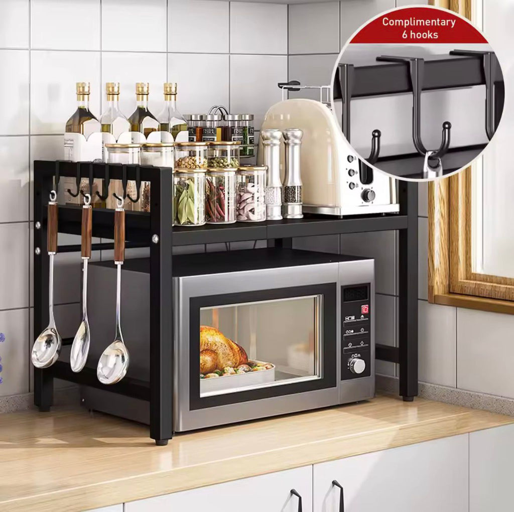 Expandable Microwave Shelf Organizer (42–64cm)
