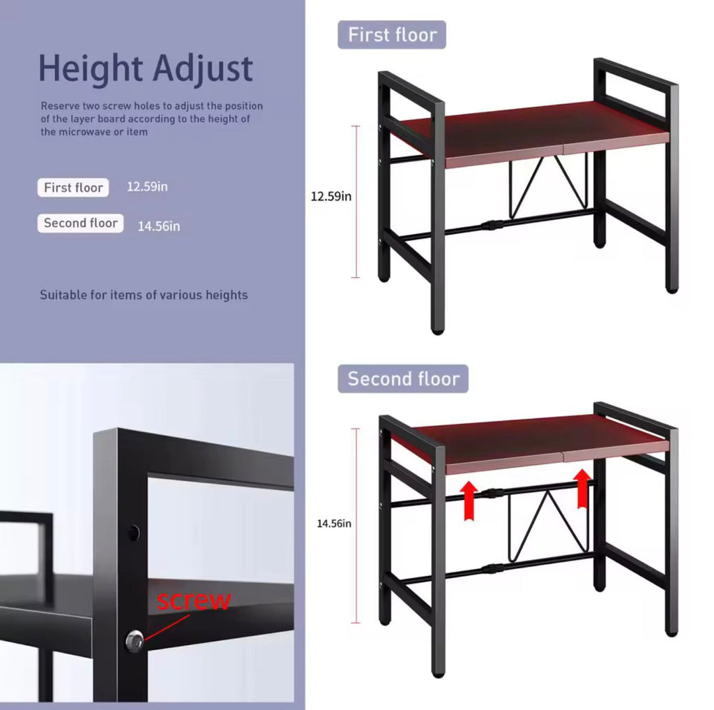 Expandable Microwave Shelf Organizer (42–64cm)